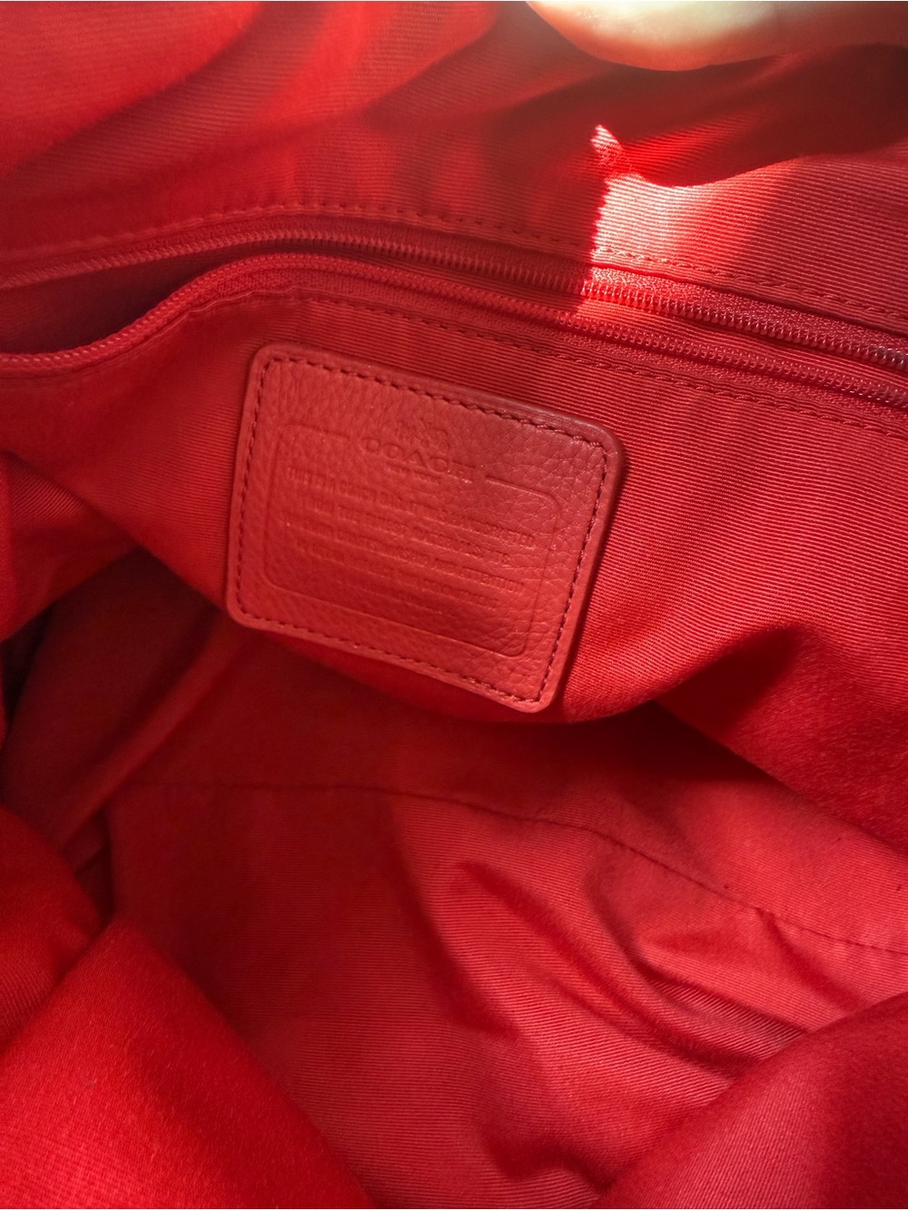 Coach Red Leather Convertible Satchel with Strap - Picture 4 of 9